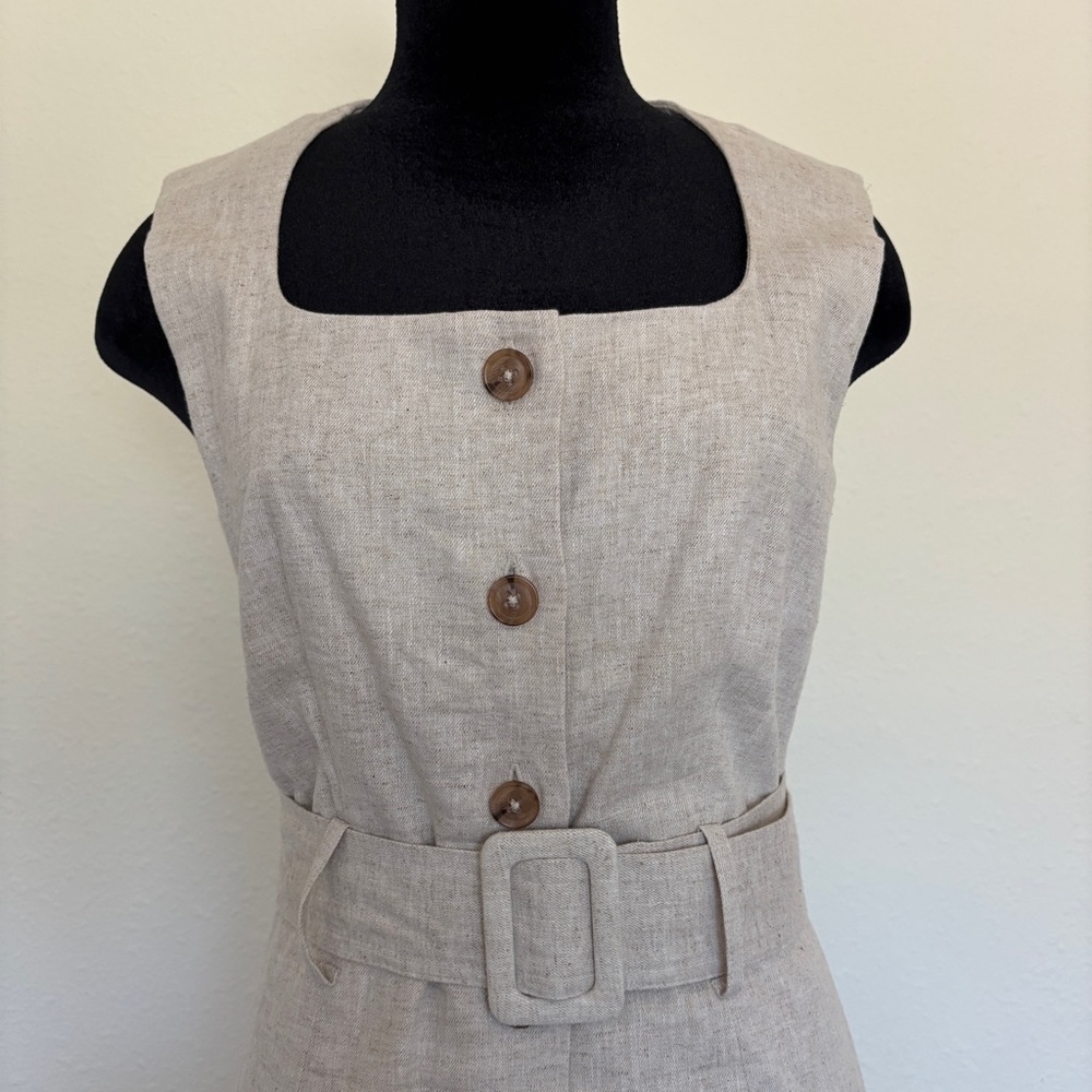 Banana Republic Linen-Blend Button Midi Dress - Picture 2 of 10